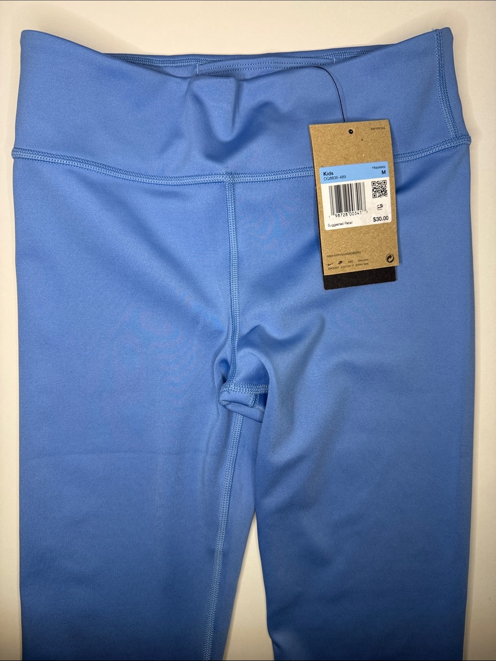 Nike Kids Light Blue High Rise Dri Fit Leggings M - Picture 3 of 5